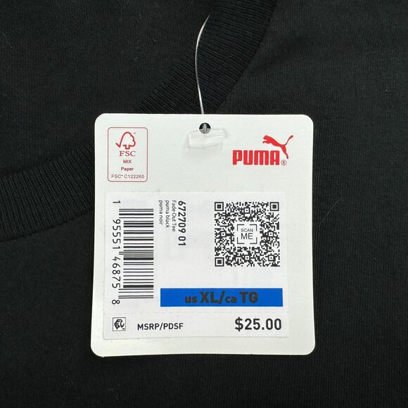 Puma Mens Basketball Graphic Short Sleeve Crewneck T-Shirt Black XL - Picture 2 of 4